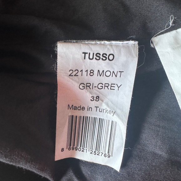 Tusso Grey 100% Leather Zippered Detailed Jacket Sz M - Picture 7 of 8